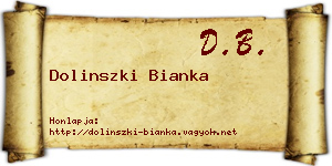 Dolinszki Bianka névjegykártya