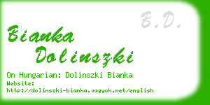 bianka dolinszki business card